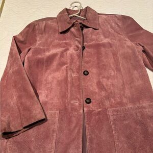 Vintage in great condition, rose pink suede chore coat/barn jacket